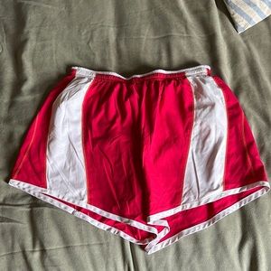 Athleta pink/white lined athletic shorts